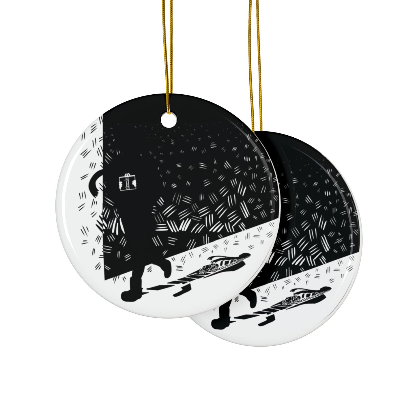 The Gift, Das Gift | Ceramic Ornaments, 2-Side Print, (1pc, 3pcs, 5pcs, 10pcs)
