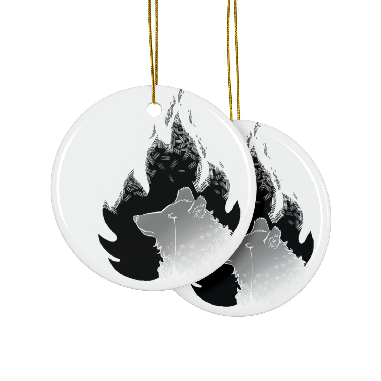 Crimson Christmas, Das Gift | Ceramic Ornaments, 2-Side Print, (1pc, 3pcs, 5pcs, 10pcs)