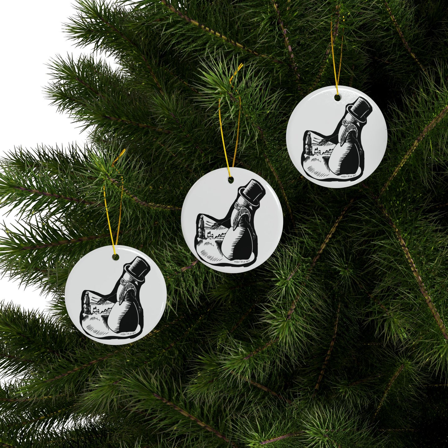 The Dark of Christmas Night, Das Gift | Ceramic Ornaments, 2-Side Print, (1pc, 3pcs, 5pcs, 10pcs)