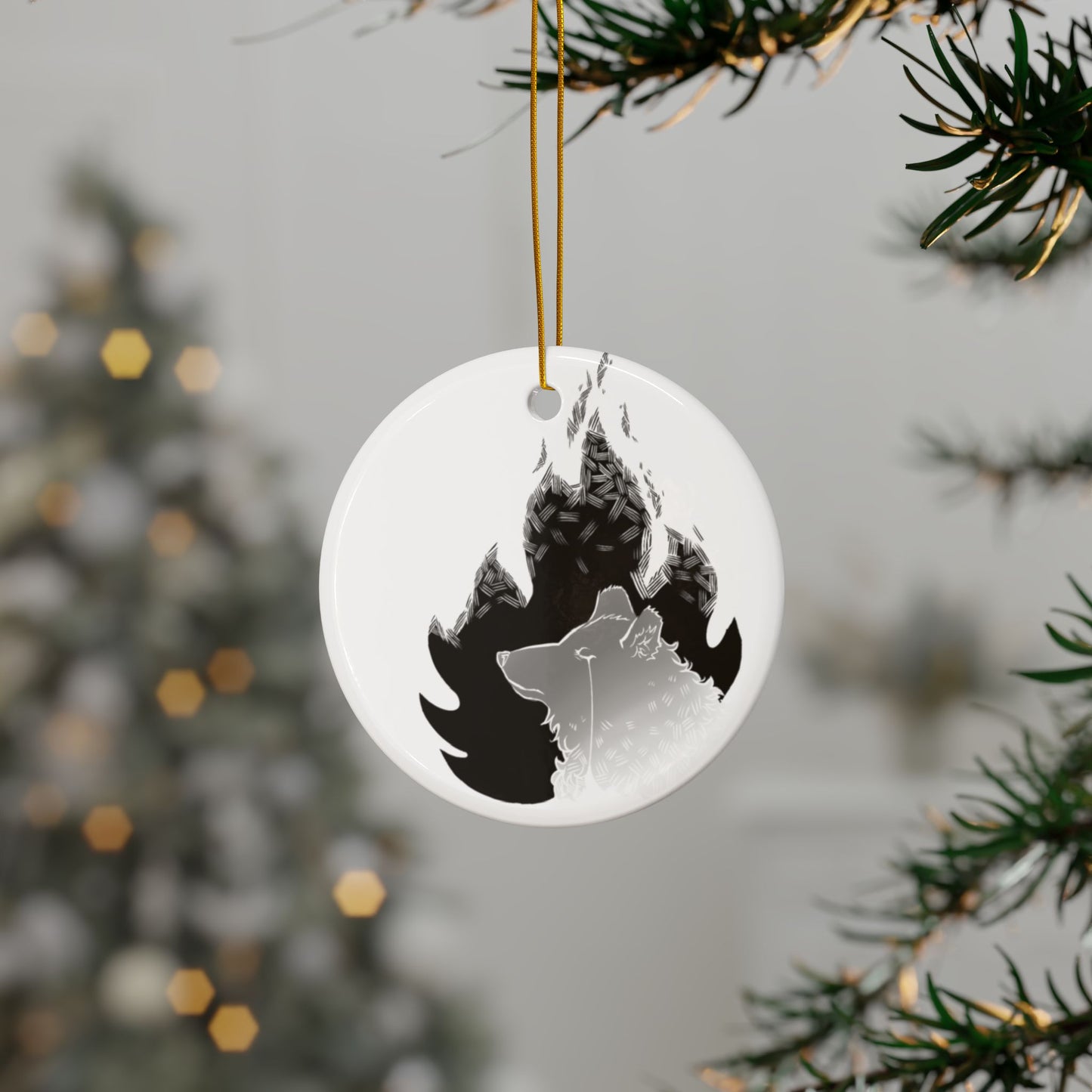 Crimson Christmas, Das Gift | Ceramic Ornaments, 2-Side Print, (1pc, 3pcs, 5pcs, 10pcs)