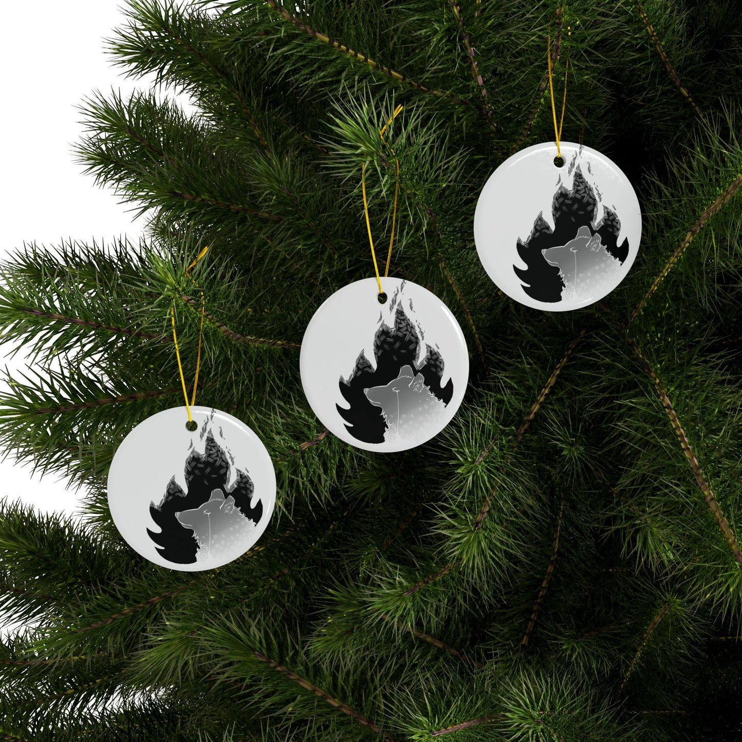 Crimson Christmas, Das Gift | Ceramic Ornaments, 2-Side Print, (1pc, 3pcs, 5pcs, 10pcs)