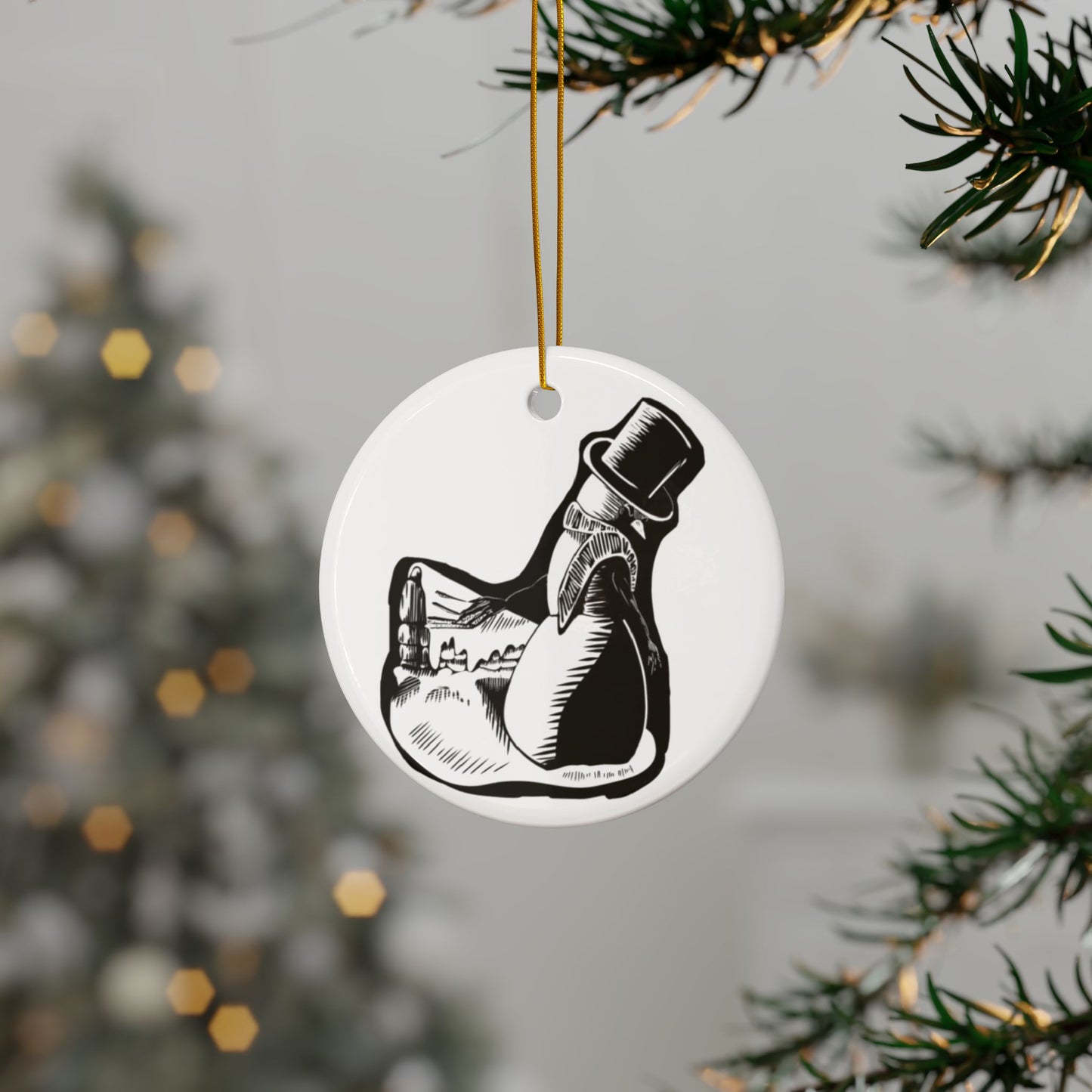 The Dark of Christmas Night, Das Gift | Ceramic Ornaments, 2-Side Print, (1pc, 3pcs, 5pcs, 10pcs)