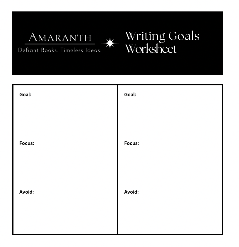 Writing Goals Worksheet