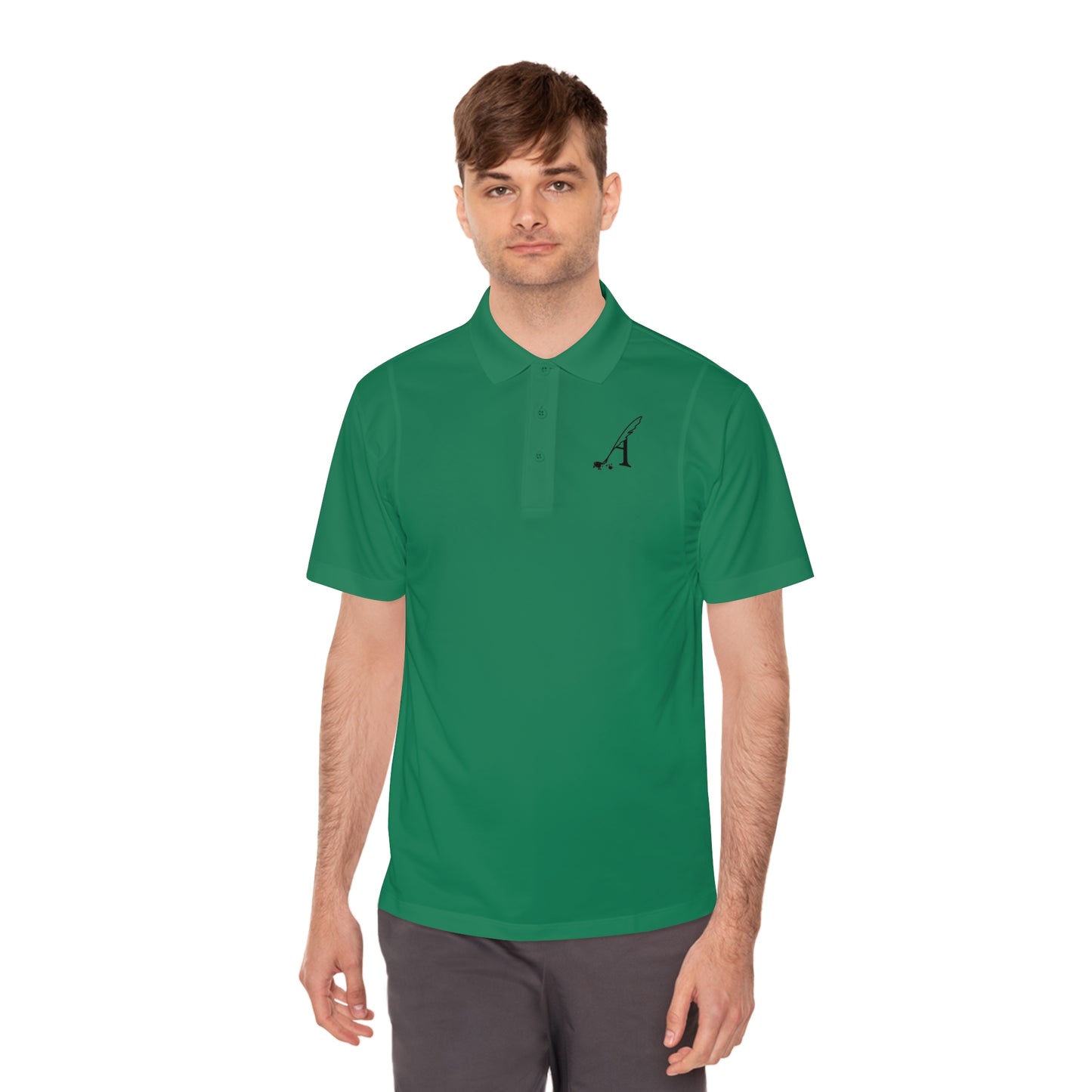 Amaranth Quill Logo Men's Sport Polo Shirt