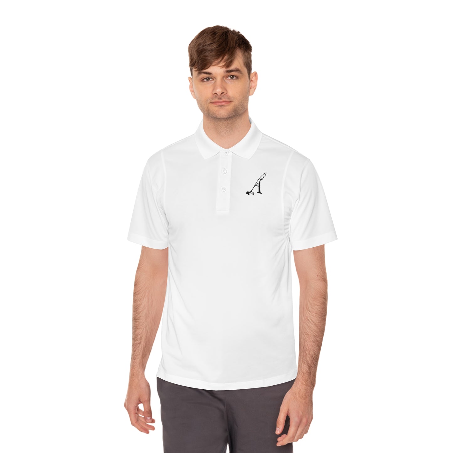 Amaranth Quill Logo Men's Sport Polo Shirt