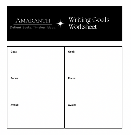 Writing Goals Worksheet